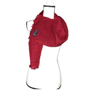 Preowned Ben Nevis Made In Great Britain Scarf black & red 100 % pure new wool